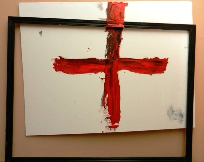 Red cross in a black frame, Ruslan Perez