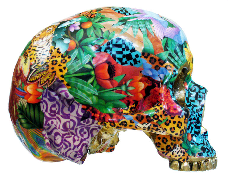 Collage Skull Sculpture, RAra Collective