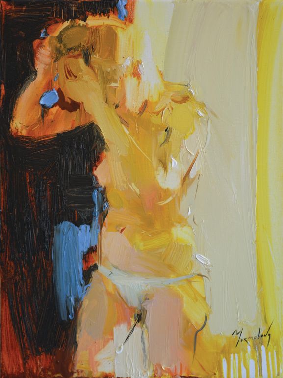 Doing her hair. Sketch 1