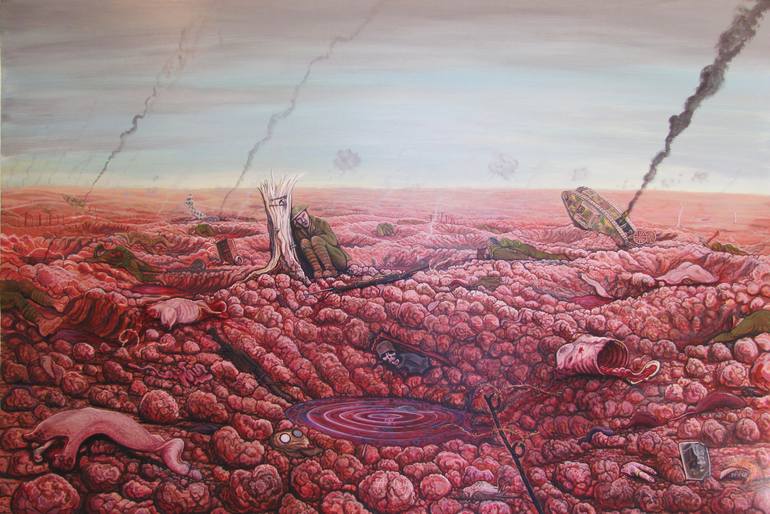 No Man's Land 1 of 3 triptych NOT FOR SALE SEPARATELY $79,710 for all 3 , Adam Delf