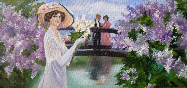 The branch of the white lilak, Larisa Ilchenko