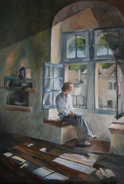 alexandre Yterce in Andre Breton's House , St cirq Lapopie, Karina Knight