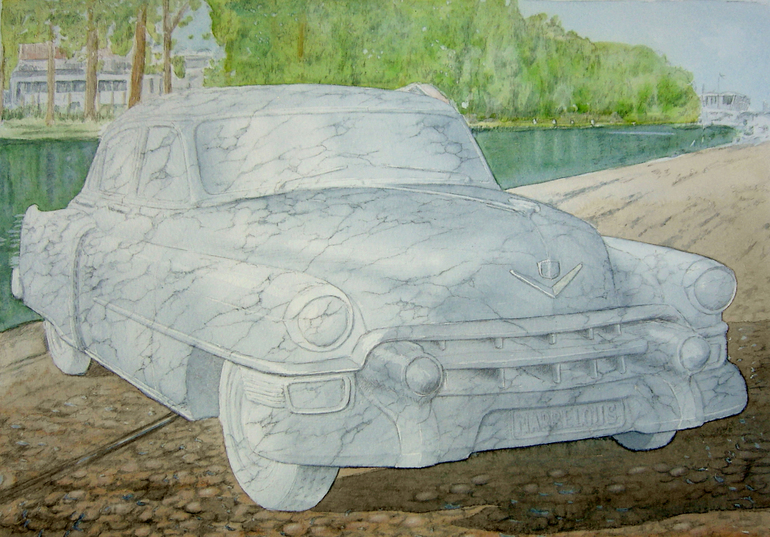 THE MARBLE CADILLAC, PROJECT FOR AN INSTALLATION, Roland Baladi