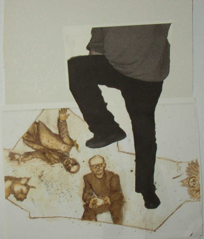 Artist destroying artwork, Klaus Gropper